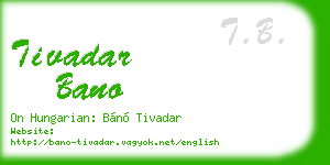 tivadar bano business card